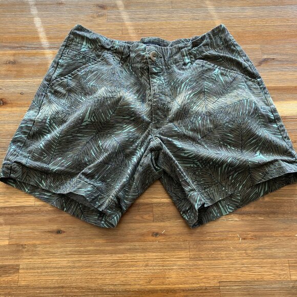 Lee Midrise fit chino preppy‎ tropical palm print short size 6 medium - Picture 1 of 6